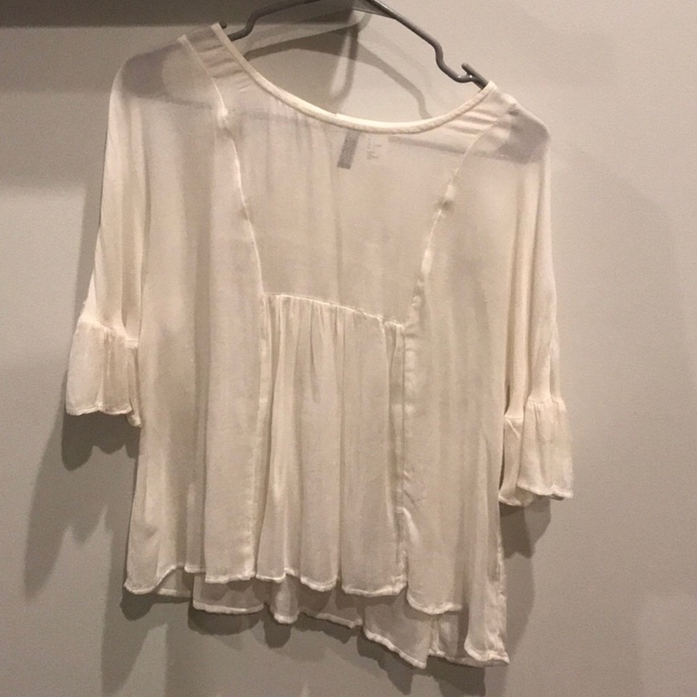 White Chiffon Sheer Blouse